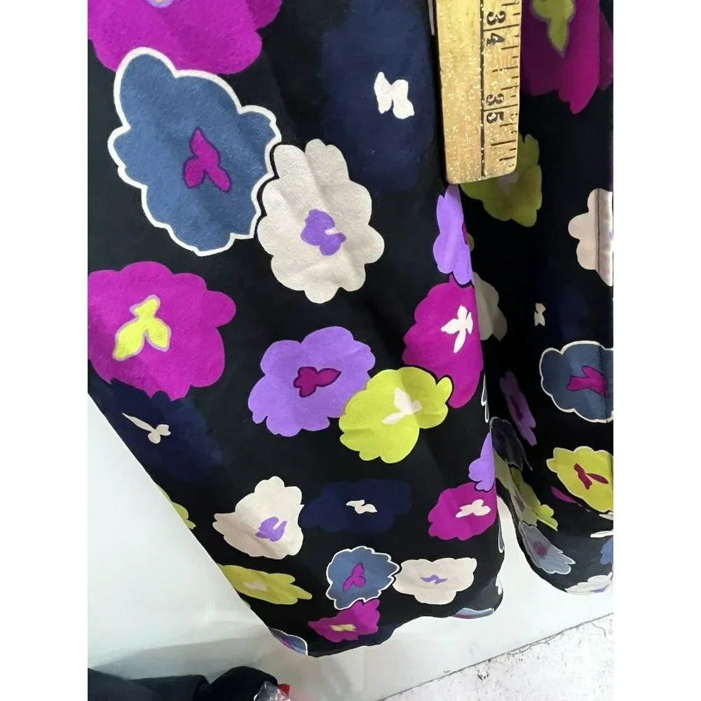 NEW Kate Spade Winter Garden Midi in Black Floral Print Wrap Dress Size 6